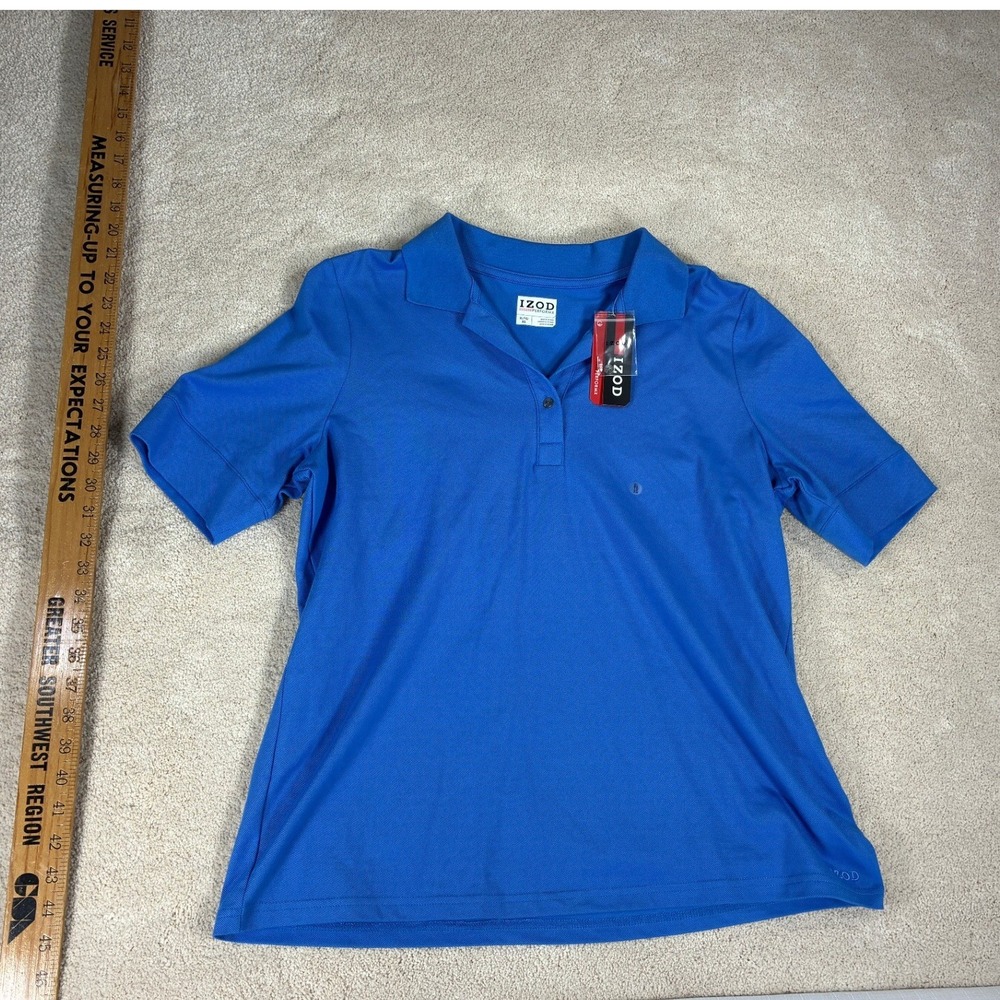 NWT IZOD PerformX Mens XL Blue Short Sleeve Polo Shirt Moisture Wicking 7193 NWT